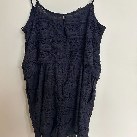 Zara Navy Lace Strappy Romper - Picture 3 of 9